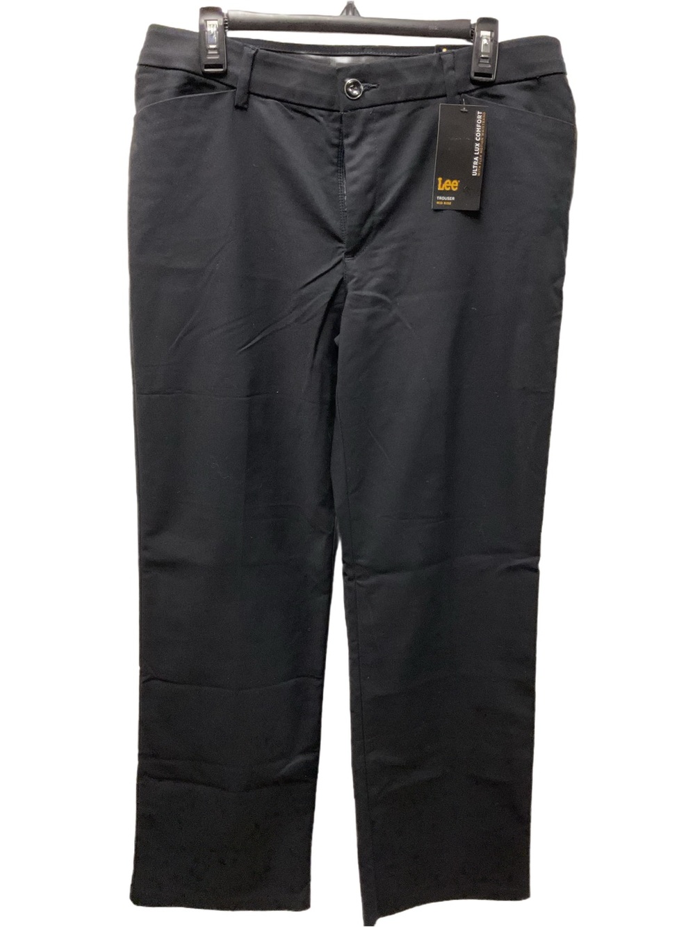 New Women’s Lee Black Mid-Rise Trousers with Flex Motion size 14 Long